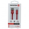 SWISSTEN TEXTILE USB / LIGHTNING 1,2 M VÖRÖS ADATKÁBEL